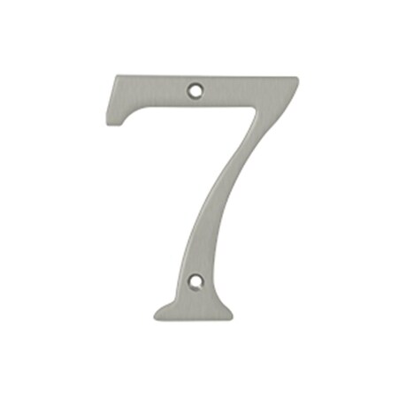 4 in. House Numbers44; Satin Nickel - Solid Brass